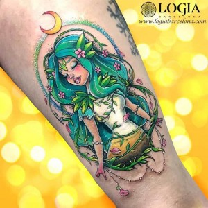 tatuaje-brazo-duende-verde-logiabarcelona-lilian-raya   